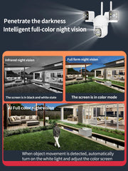 6K 12MP WiFi Surveillance Camera, 3 Lens 3 Screens,10X Digital Zoom, AI Human Detect, 8mp Outdoor Security PTZ IP Cameras