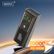 QOOVI PD 100W Power Bank 20000mAh External Battery Capacity Fast Charging Portable Charger Powerbank For Laptop iPhone Samsung