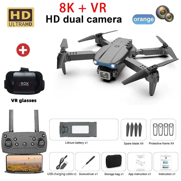 New E99 PRO Drones GPS Profesional 8K with HD Camera FPV 5G Wifi Brushless Motor Foldable RC Quadcopter Obstacle Avoidance Dron