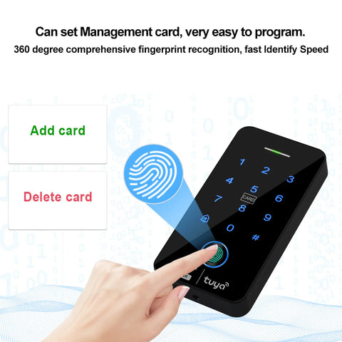 Waterproof Bluetooth Wifi Tuya Fingerprint Access Controller RFID Keyboard Touch Keypad System WG26 Smart APP Remote Door Opener