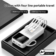 Xiaomi Hot 200000mAh 120W Power Bank Super Fast Charging Powerbank Portable Mobile Power With 4 Wire for iPhone Samsung HUAWEI