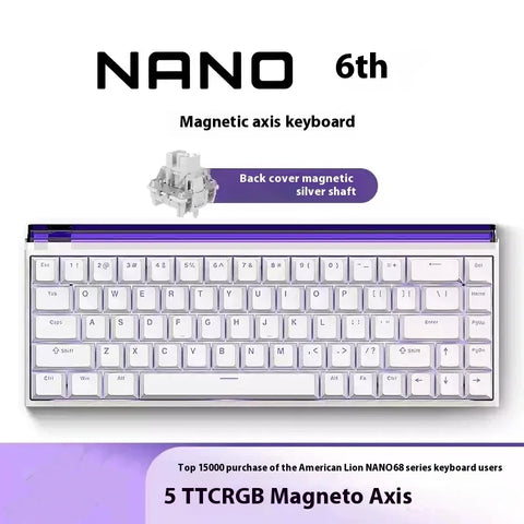 MADLIONS NANO68 Magnetic Switch Keyboard TTC King Switch Adjustable 0 Dead Zone RT0.01 Gaming Wired Mechanical Gaming Keyboard