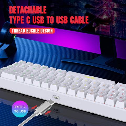 HXSJ V200 Wired K68 RGB Streamer Mini Gaming Keyboard 19-Key Conflict-Free Membrane Keyboard but Mechanical Feel for Game/Office