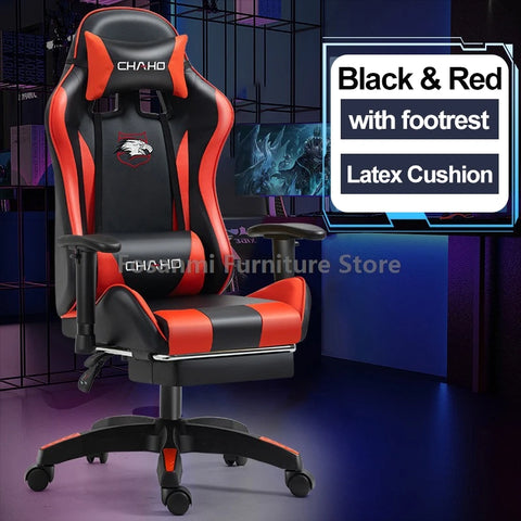 Lift and Swivel Gaming Chair with armrests Home Office Computer High-quality Leather Gamer Chairs Internet Anchor Racing Chair