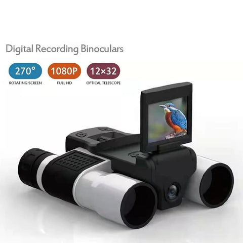 1080P Digital Telescope  Screen Binocular Telescope 12 Times Zoom  HD Digital Camera Photo Video-recording Outdoor Binoculars