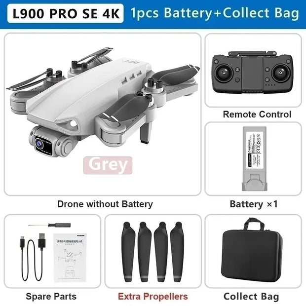 L900 Pro SE GPS Drone Profesional 4K HD Camera 5G WIFI FPV Quadcopter With Brushless Motor Foldable RC Drones For Children Toys