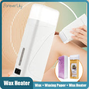 3 In 1 Roller Waxing Kit Depilatory Wax Warmer Strips For Hair Removal With Epilator Machine Cartridge Heater Waxing Paper Set