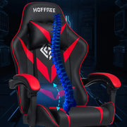 Ergonomic Gaming Chair with Massage and Footrest Massage Lumbar Support High Back ,E-Sports Gamer Chair