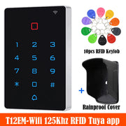 Wifi Tuya App RFID Access Control Keypad 2000 User EM 125KHz or IC Standalone Touch Card Reader for Access Control System