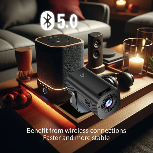 Salange P330 Mini Projector 4K Android11.0 380 ANSI Native 1080P Wifi6 BT5.0 8K Cinema Portable Video Beamer Sync Android IPhone