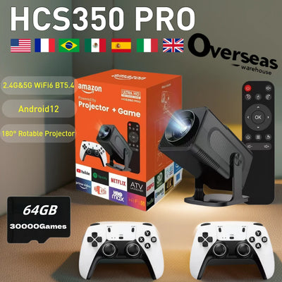 Project Hcs350 Pro Retro Video Game Consoles Handheld Game Console WIFI Portable Intelligent Quad Core Projector Arm Cortex-a53