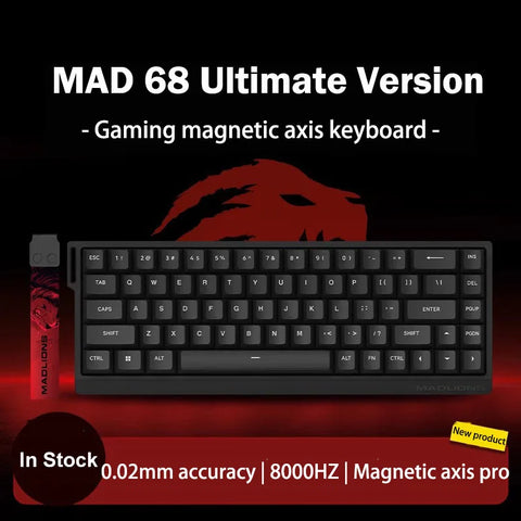 MADLIONS MAD 60/68HE Gaming Magnetic Switch Keyboard Wired Key Web Drive Custom 8K 61/68 Return RT Adjustable Keystroke Hot Swap