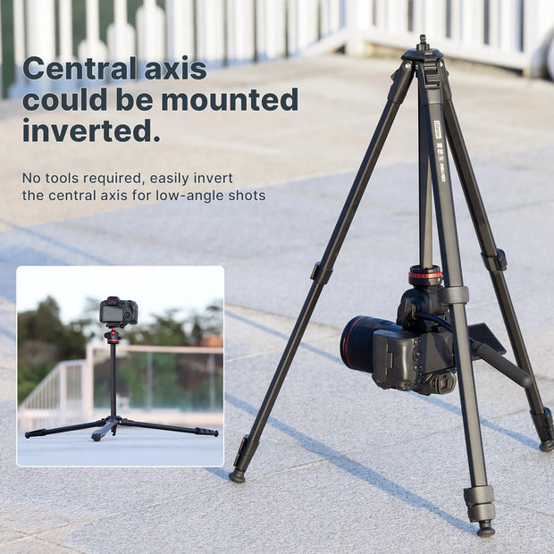 Ulanzi OMBRA 1.6M Video Travel Tripod 360° Panorama Fluid Drag Pan Tripod Max Load 6KG Arca Swiss Plate for DSLR Camera