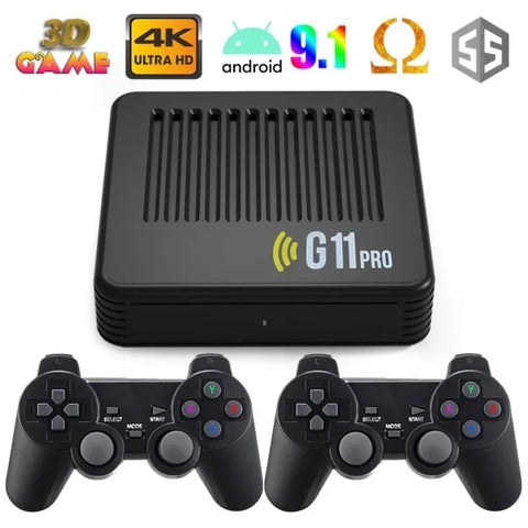 2025 G11 Pro Game Box 4K HD TV Game Stick 2.4G Wireless Dual Controller Retro Games 40000+ 128G 256G Home Game Play Gift for PSP