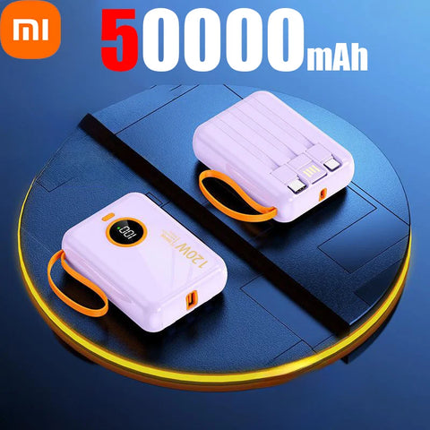 Xiaomi 120W Fast Charging Power Bank 100000mAh Powerbank 3 in 1Built-in Cable External Battery for iPhone Huawei Xiaomi 2024New