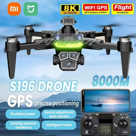 XIAOMI MIJIA New Original S196GPS Drone 8K 5G Professional HD Aerial Photography Dual-Camera Obstacle Avoidance Helicopter 8000M