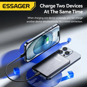 Essager PD 20W Magnetic Wireless Charging Bank 5000mAh External Battery Charger For iPhone 15 14 13 Pro Max Thin Charging Bank