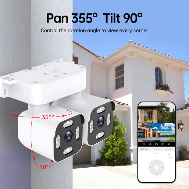 5MP 10X Zoom PTZ Wifi Bullet IP camera dual lens Outdoor Auto tracking Waterproof Panoramic View CCTV Video Surveillance Camera