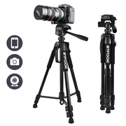 55” 140CM Travel Digital Camera Tripod Professional  Aluminum Tall Phone Stand With Quick Plates Mount Pan Head For DSLR SLR