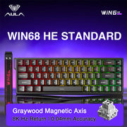 AULA WIN60 WIN68 HE Esports Magnetic Switch Keyboard Rapid Trigger 8K Return RGB Hotswap 60% 68% Custom Game Keyboard