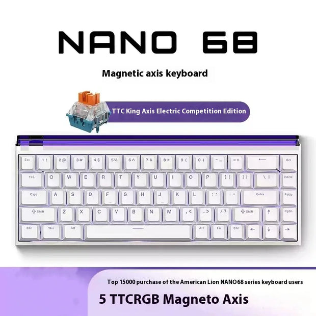 MADLIONS NANO68 Magnetic Switch Keyboard TTC King Switch Adjustable 0 Dead Zone RT0.01 Gaming Wired Mechanical Gaming Keyboard