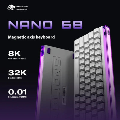 MADLIONS NANO68 Magnetic Switch Keyboard TTC King Switch Adjustable 0 Dead Zone RT0.01 Gaming Wired Mechanical Gaming Keyboard