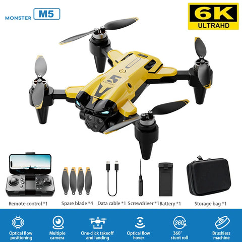 M5 Drone Professional 8K With Wide Angle Three Camera Obstacle Avoidance GPS 5G Optical Flow Positioning Brushless Rc Quadcopter