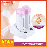 40W Dual Rolling Wax Heater Double PTC Fast Heating Depilatory Waxing Machine Cartridge Roll On Wax Heater Hair Removal