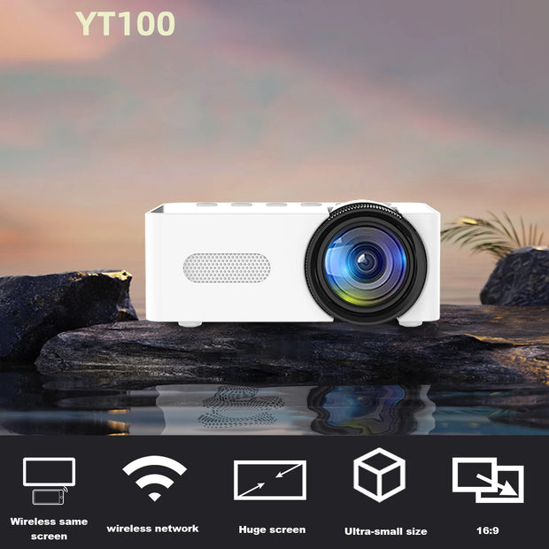 YT100 Projector Mini Portable High Quality Beamer Outdoor Camping Projector Smartphone Wireless Mirroring Supported Home Theater