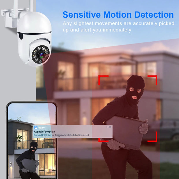 8MP Wireless Security Surveillance PTZ Camera Wifi IP Outdoor 5X Zoom Cameras AI Human Tracking Two-way Audio HD Night Color Cam