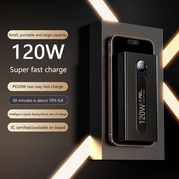 Xiaomi New Portable Power Bank 50000mAh PowerBank 120W Super Fast Charging External Battery With Dual USB For iPhone Android New