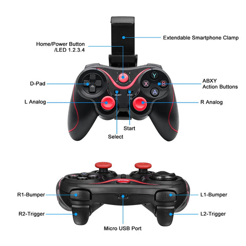 X3 Wireless Bluetooth Game Controller for PC Mobile Phone Android IOS TV BOX Tablet Joystick Gamepad Joypad Holder Kids Gift