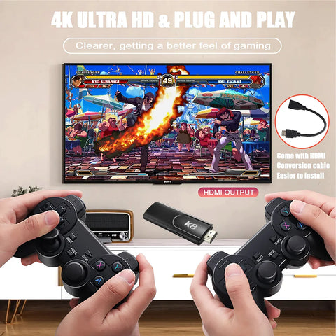 Velec K8 Retro Video Game Console 64GB built-in 40000+ Games Handheld Wireless Controller Game Stick for Children's Kids Gift