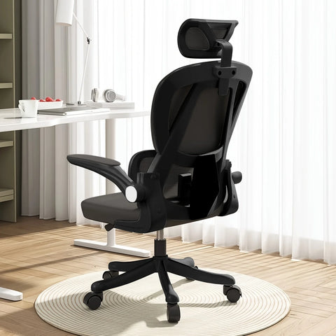 Ergonomic High Back Mesh Chair - Adjustable Office Chair with Lumbar Support, Flip-up Arms for Work, Study, Gaming