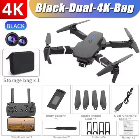 New E88Pro RC Drone 8K Professinal With 1080P Wide Angle HD Camera Foldable Helicopter WIFI FPV Height Hold Boys' Day Gifts Toys