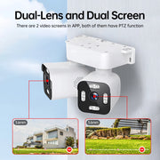 5MP 10X Zoom PTZ Wifi Bullet IP camera dual lens Outdoor Auto tracking Waterproof Panoramic View CCTV Video Surveillance Camera