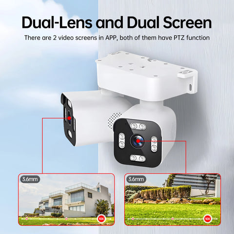 5MP 10X Zoom PTZ Wifi Bullet IP camera dual lens Outdoor Auto tracking Waterproof Panoramic View CCTV Video Surveillance Camera