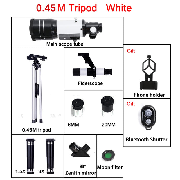 F30070M Professional Astronomical Telescope AZM70300 150 Times Zoom HD High-Power Portable Tripod Night Vision  View  Star Moon