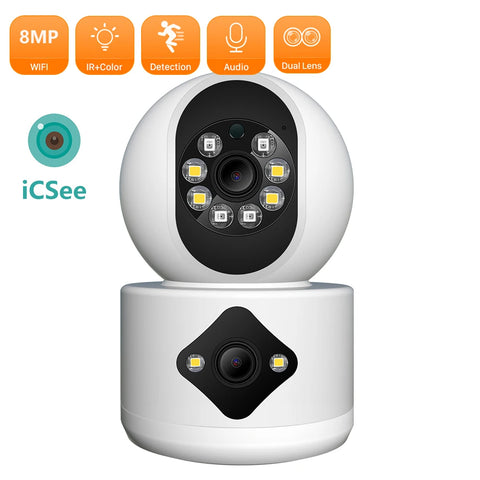 4MP Dual Lens WiFi Camera Dual Screen Baby Monitor Auto Tracking Ai Human Detection Indoor Home secuiryt CCTV Video Surveillance