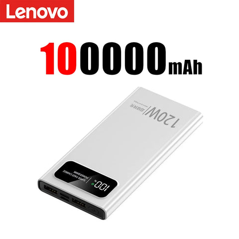 Lenovo 120W Super Fast Charging Power Bank 200000mAh large Capacity Mobile Power External Battery For Iphone Xiaomi Vivo Huawei