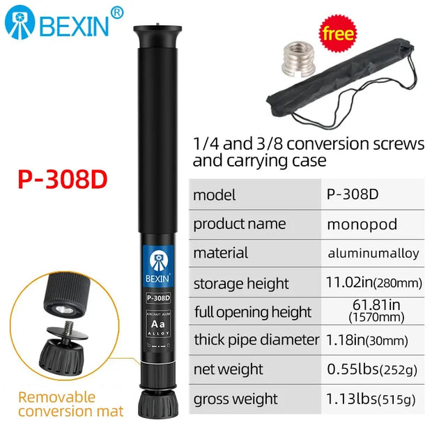 BEXIN Extendable Lightweight Portable Mini Camera Monopod Phone Stand Handheld Unipod Dslr Camera Video Monopod For Sony Canon