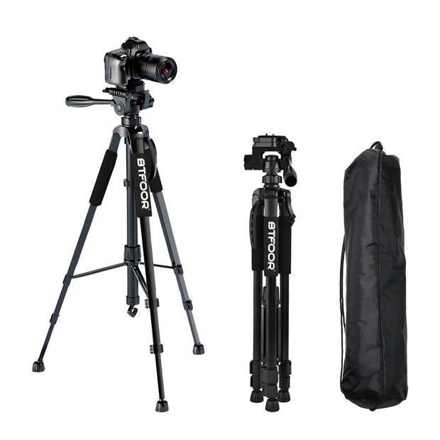 55” 140CM Travel Digital Camera Tripod Professional  Aluminum Tall Phone Stand With Quick Plates Mount Pan Head For DSLR SLR