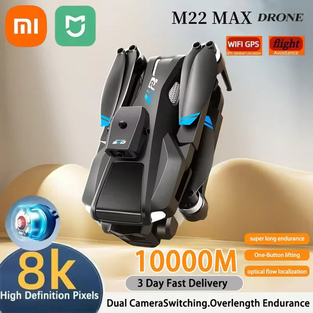 Xiaomi M22 Max Profesional Drone 5G Brushless 8k HD Dual Camera Obstacle Avoidance Aerial Photography Foldable Quadcopte 10000M