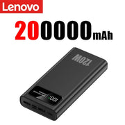 Lenovo 200000mAh Ultralarge Capacity 120W Super Fast Charging Power Bank Mobile Power External Battery For Iphone Xiaomi Samsung