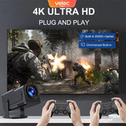 Projector Video Game Sticks Console 2.4G Dual Wireless Controller Game Stick 4K 20000 Games Retro Game Projector Christmas Gift