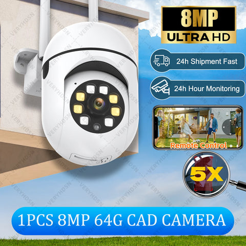 8MP Wireless Security Surveillance PTZ Camera Wifi IP Outdoor 5X Zoom Cameras AI Human Tracking Two-way Audio HD Night Color Cam