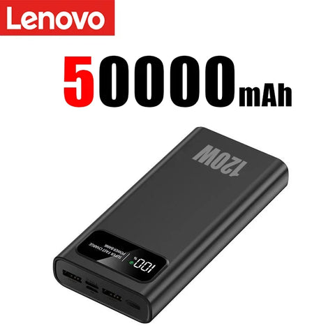 Lenovo 200000mAh Ultralarge Capacity 120W Super Fast Charging Power Bank Mobile Power External Battery For Iphone Xiaomi Samsung