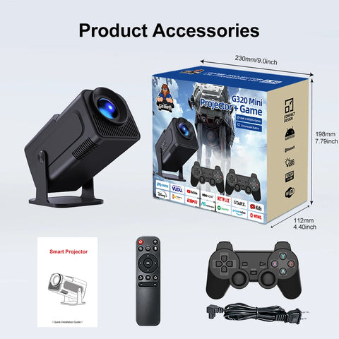 Projector Video Game Sticks Console 2.4G Dual Wireless Controller Game Stick 4K 20000 Games Retro Game Projector Christmas Gift