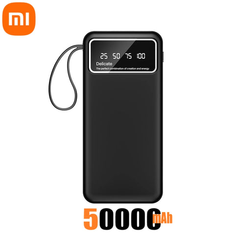 Xiaomi New Portable Power Bank 50000mAh Large Capacity PowerBank Fast Charging External Battery With Cable For iPhone Android