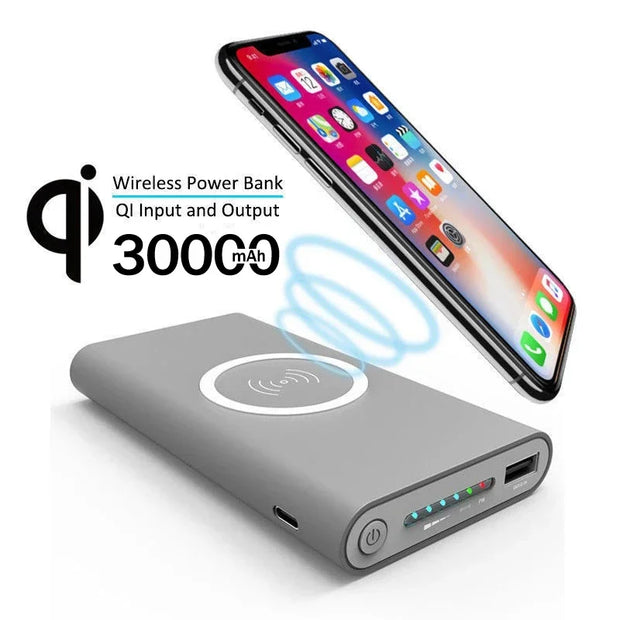 Lenovo 200000mAh External Battery Power Bank Two-Way Wireless Fast Charge Powerbank Portable Charger Type-C For iPhone Samsung